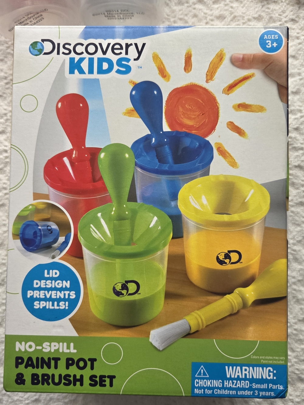 Discovery Kids No-Spill Paint Pot & Brush Set - Red, Blue, Green, Yellow